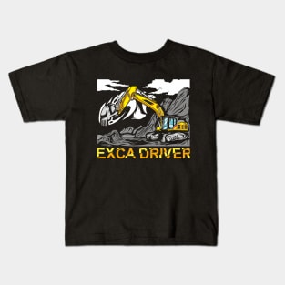 Driver Excavator Kids T-Shirt